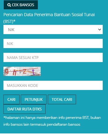 form cek bansos kemensos